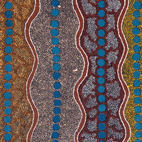 Aboriginal Artwork by Agnes Nampijinpa Fry, Ngapa Jukurrpa (Water Dreaming) - Puyurru, 152x107cm