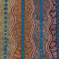 Aboriginal Artwork by Agnes Nampijinpa Fry, Ngapa Jukurrpa (Water Dreaming) - Puyurru, 152x107cm