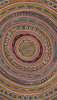 Aboriginal Artwork by Agnes Nampijinpa Fry, Pamapardu Jukurrpa (Flying Ant Dreaming) - Warntu, 107x61cm