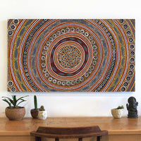 Aboriginal Artwork by Agnes Nampijinpa Fry, Pamapardu Jukurrpa (Flying Ant Dreaming) - Warntu, 107x61cm