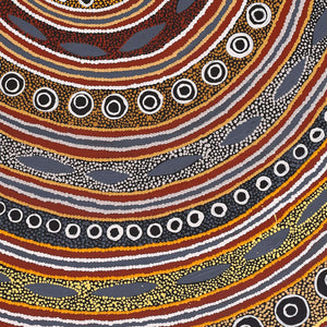 Aboriginal Artwork by Agnes Nampijinpa Fry, Pamapardu Jukurrpa (Flying Ant Dreaming) - Warntu, 107x61cm - ART ARK®