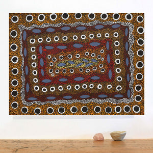 Aboriginal Artwork by Agnes Nampijinpa Fry, Pamapardu Jukurrpa (Flying Ant Dreaming) - Warntu, 61x46cm - ART ARK®