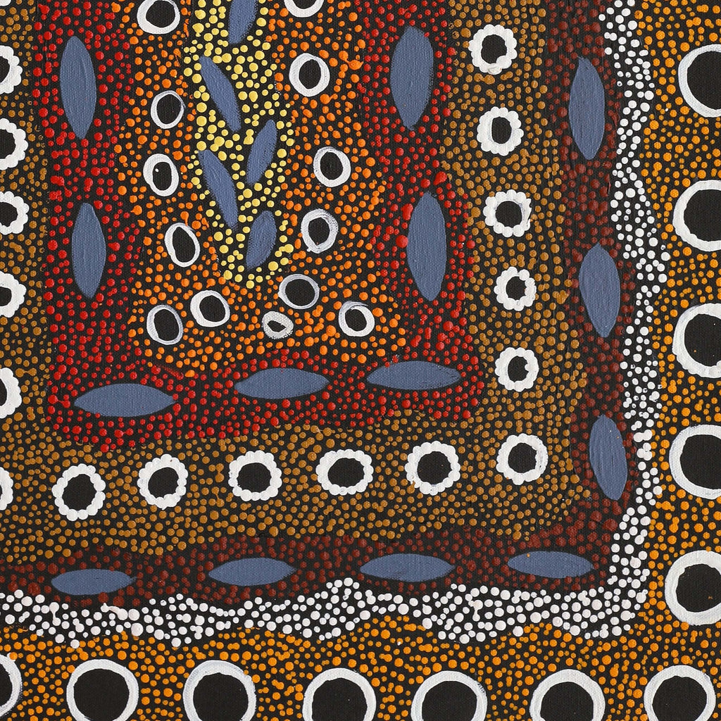 Aboriginal Artwork by Agnes Nampijinpa Fry, Pamapardu Jukurrpa (Flying Ant Dreaming) - Warntu, 61x46cm