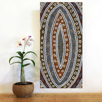 Aboriginal Artwork by Agnes Nampijinpa Fry, Pamapardu Jukurrpa (Flying Ant Dreaming) - Warntungurru, 61x30cm