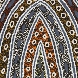 Aboriginal Art by Agnes Nampijinpa Fry, Pamapardu Jukurrpa (Flying Ant Dreaming)  - Warntungurru, 61x30cm - ART ARK®