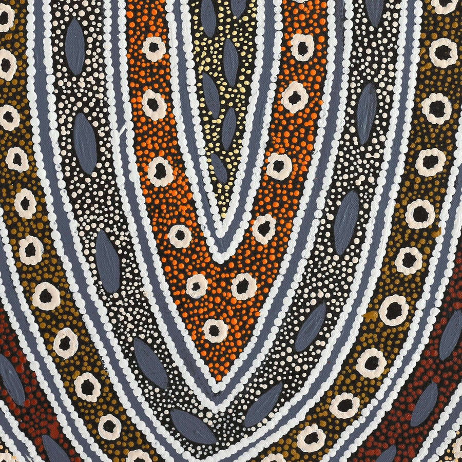 Aboriginal Artwork by Agnes Nampijinpa Fry, Pamapardu Jukurrpa (Flying Ant Dreaming) - Warntungurru, 61x30cm