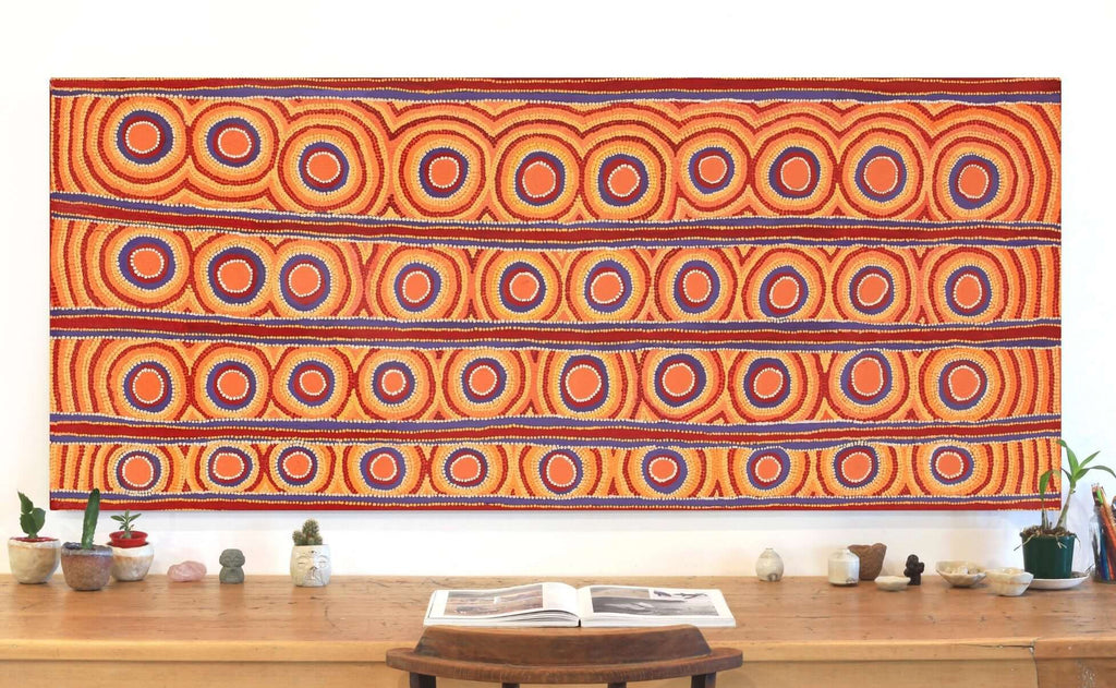 Aboriginal Artwork by Anmanari Nolan, Mulpu - Bush Mushroom, 180x77cm