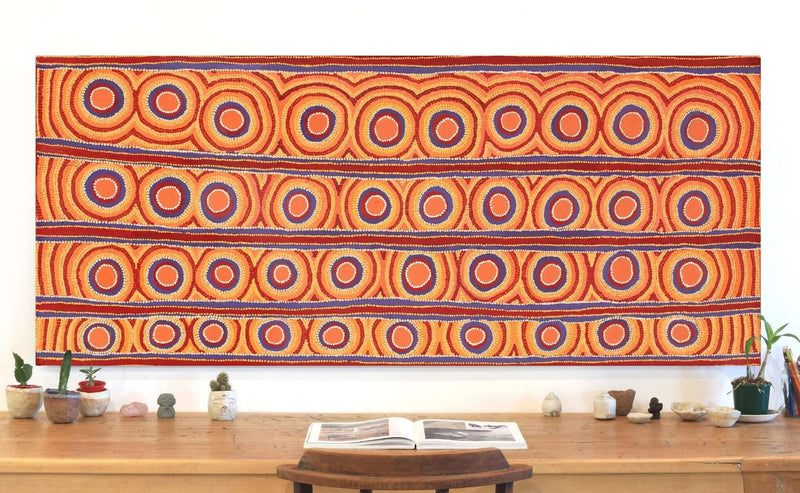 Aboriginal Artwork by Anmanari Nolan, Mulpu - Bush Mushroom, 180x77cm