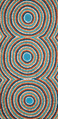 Aboriginal Artwork by Cecilia Napurrurla Wilson, Nguru Yurntumu-wana (Country around Yuendumu), 61x30cm