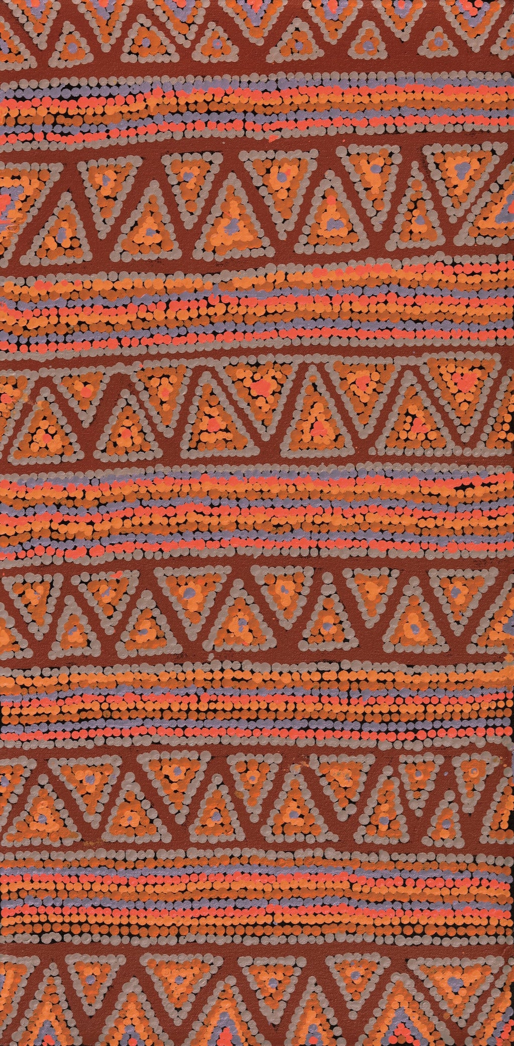 Aboriginal Artwork by Cecilia Napurrurla Wilson, Nguru Yurntumu-wana (Country around Yuendumu), 61x30cm