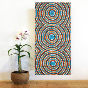 Aboriginal Art by Cecilia Napurrurla Wilson, Nguru Yurntumu-wana (Country around Yuendumu), 61x30cm - ART ARK®