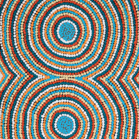 Aboriginal Artwork by Cecilia Napurrurla Wilson, Nguru Yurntumu-wana (Country around Yuendumu), 61x30cm