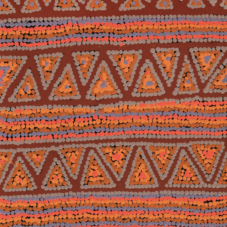 Aboriginal Artwork by Cecilia Napurrurla Wilson, Nguru Yurntumu-wana (Country around Yuendumu), 61x30cm