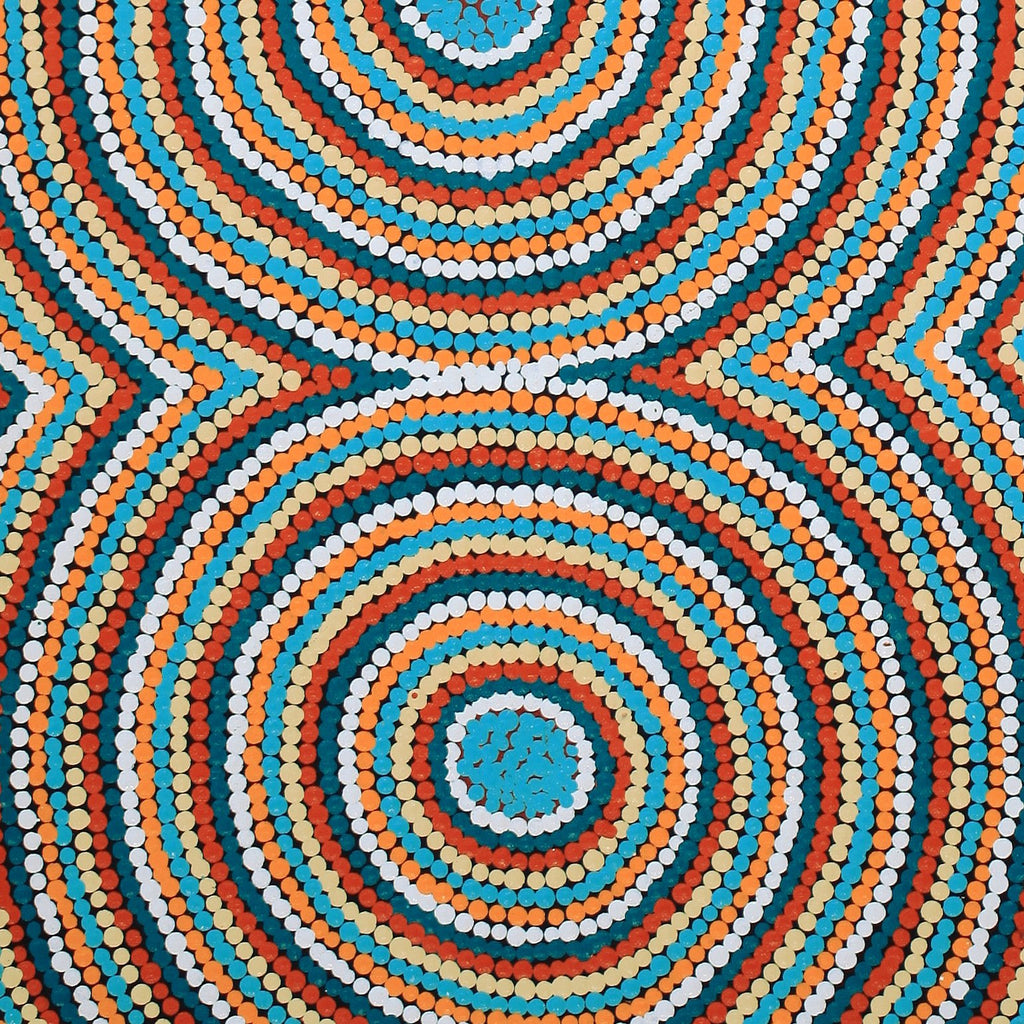 Aboriginal Artwork by Cecilia Napurrurla Wilson, Nguru Yurntumu-wana (Country around Yuendumu), 61x30cm