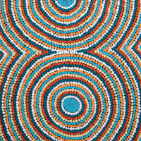 Aboriginal Artwork by Cecilia Napurrurla Wilson, Nguru Yurntumu-wana (Country around Yuendumu), 61x30cm