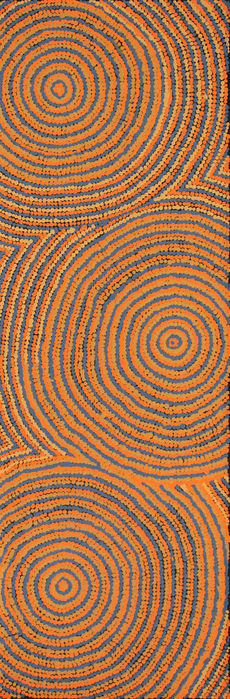 Aboriginal Artwork by Cecilia Napurrurla Wilson, Nguru Yurntumu-wana (Country around Yuendumu), 91x30cm