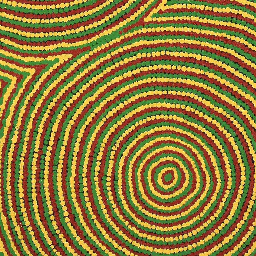 Aboriginal Artwork by Cecilia Napurrurla Wilson, Nguru Yurntumu-wana (Country around Yuendumu), 91x30cm