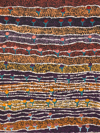 Aboriginal Artwork by Charlene Napanangka Marshall, Wanakiji Jukurrpa (Bush Tomato Dreaming), 61x46cm