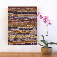 Aboriginal Artwork by Charlene Napanangka Marshall, Wanakiji Jukurrpa (Bush Tomato Dreaming), 61x46cm