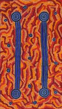 Aboriginal Artwork by Delena Napaljarri Turner, Pikilyi Jukurrpa (Vaughan Springs Dreaming), 107x61cm