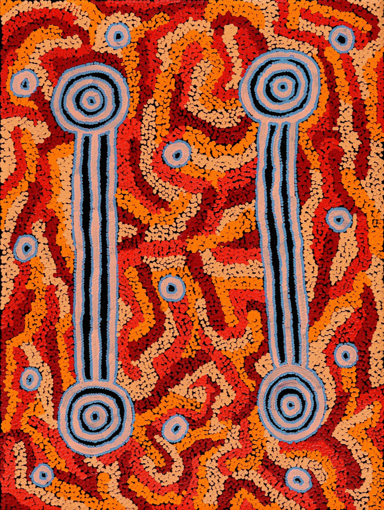 Aboriginal Artwork by Delena Napaljarri Turner, Pikilyi Jukurrpa (Vaughan Springs Dreaming), 61x46cm