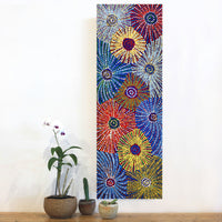 Aboriginal Artwork by Evelyn Nangala Robertson, Ngapa Jukurrpa - Puyurru, 91x30cm