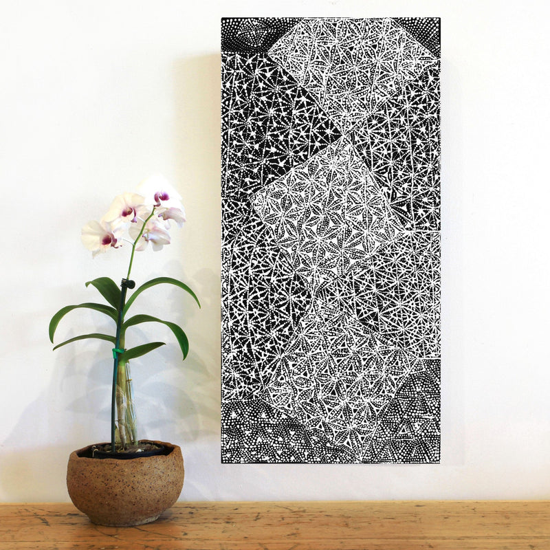 Aboriginal Artwork by Hilda Nakamarra Rogers, Lukarrara Jukurrpa, 61x30cm