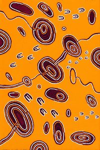 Aboriginal Art by Janelle Napurrurla Wilson, Janganpa Jukurrpa (Brush-tail Possum Dreaming) - Mawurrji, 91x61cm - ART ARK®