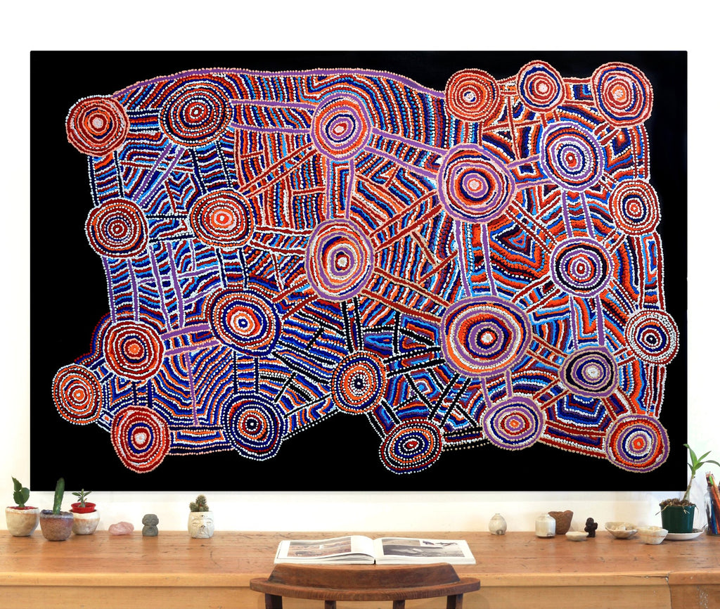 Aboriginal Artwork by Jeani Napangardi Lewis, Mina Mina Jukurrpa - Ngalyipi, 182x122cm