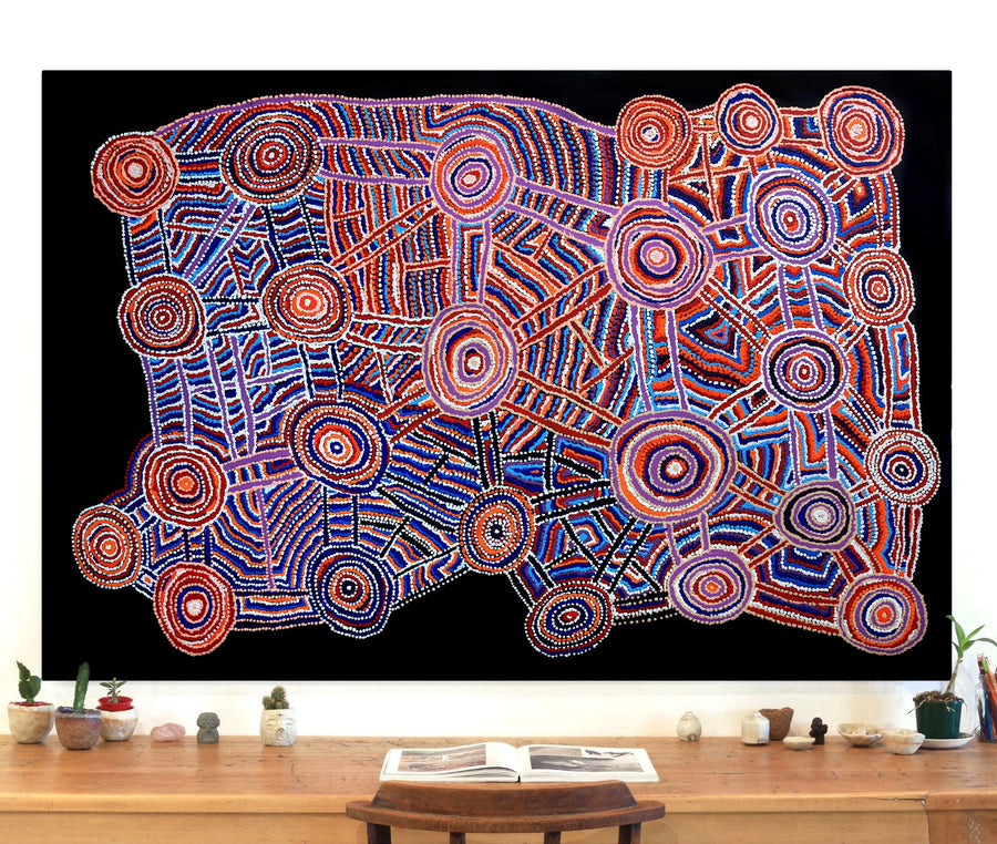 Aboriginal Artwork by Jeani Napangardi Lewis, Mina Mina Jukurrpa - Ngalyipi, 182x122cm