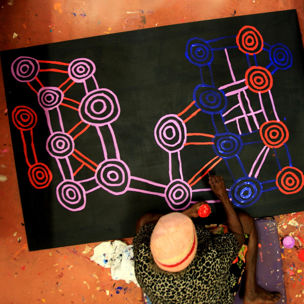 Aboriginal Artwork by Jeani Napangardi Lewis, Mina Mina Jukurrpa - Ngalyipi, 182x122cm