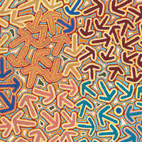 Aboriginal Artwork by Jeffrey Jangala Gallagher, Yankirri Jukurrpa (Emu Dreaming) - Ngarlikurlangu, 122x122cm