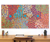 Aboriginal Artwork by Jeffrey Jangala Gallagher, Yankirri Jukurrpa (Emu Dreaming) - Ngarlikurlangu, 152x76cm