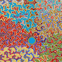 Aboriginal Artwork by Jeffrey Jangala Gallagher, Yankirri Jukurrpa (Emu Dreaming) - Ngarlikurlangu, 152x76cm