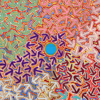 Aboriginal Artwork by Jeffrey Jangala Gallagher, Yankirri Jukurrpa (Emu Dreaming) - Ngarlikurlangu, 152x76cm