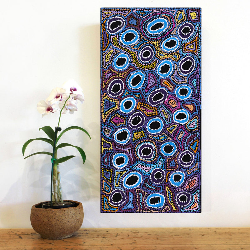 Aboriginal Artwork by Joy Nangala Brown, Yumari Jukurrpa, 61x30cm