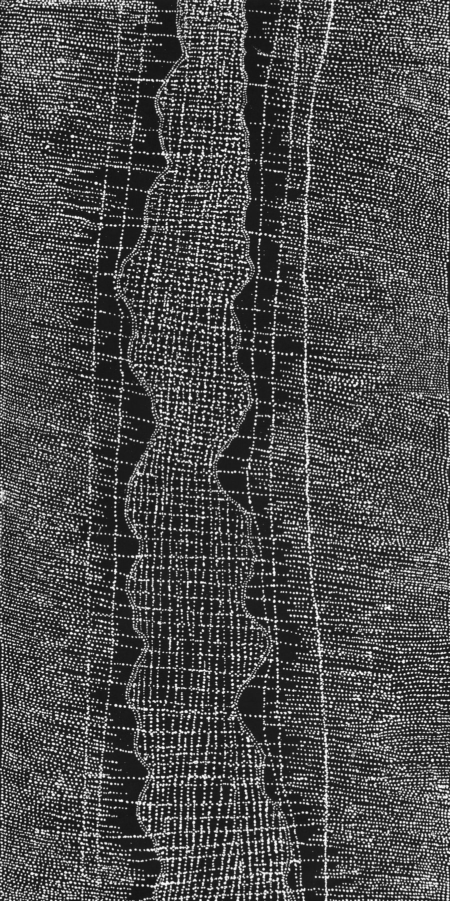 Aboriginal Artwork by Julie Nangala Robertson, Ngapa Jukurrpa (Water Dreaming) - Pirlinyarnu, 152x76cm
