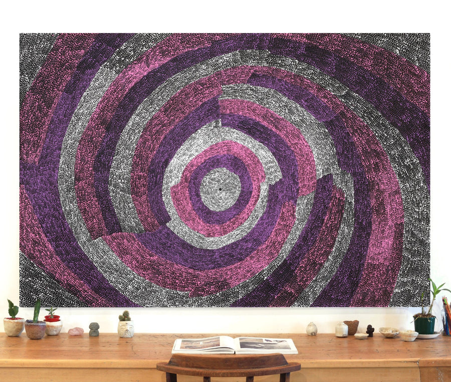 Aboriginal Artwork by Julie Nangala Robertson, Ngapa Jukurrpa (Water Dreaming) - Pirlinyarnu, 182x122cm