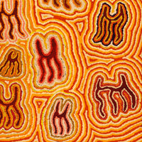 Aboriginal Artwork by Kelly Napanangka Michaels, Majardi Jukurrpa (Hair-string Belt Dreaming), 76x61cm