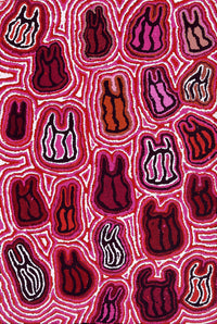 Aboriginal Artwork by Kelly Napanangka Michaels, Majardi Jukurrpa (Hair-string Belt Dreaming), 91x61cm