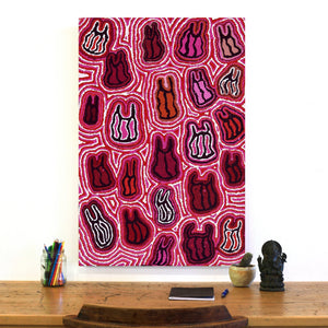 Aboriginal Art by Kelly Napanangka Michaels, Majardi Jukurrpa (Hair-string Belt Dreaming), 91x61cm - ART ARK®