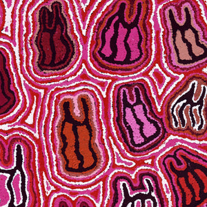Aboriginal Art by Kelly Napanangka Michaels, Majardi Jukurrpa (Hair-string Belt Dreaming), 91x61cm - ART ARK®