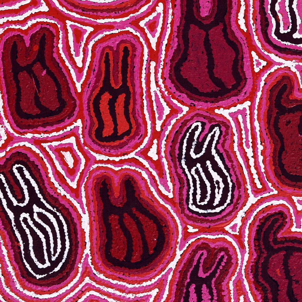 Aboriginal Artwork by Kelly Napanangka Michaels, Majardi Jukurrpa (Hair-string Belt Dreaming), 91x61cm