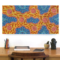 Aboriginal Artwork by Kirsty-Anne Napanangka Martin, Mina Mina Jukurrpa - Ngalyipi, 91x46cm