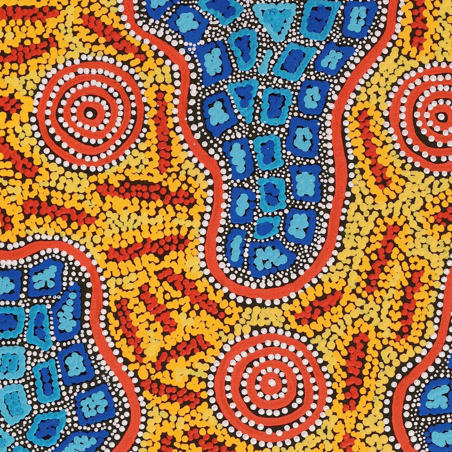Aboriginal Artwork by Kirsty-Anne Napanangka Martin, Mina Mina Jukurrpa - Ngalyipi, 91x46cm
