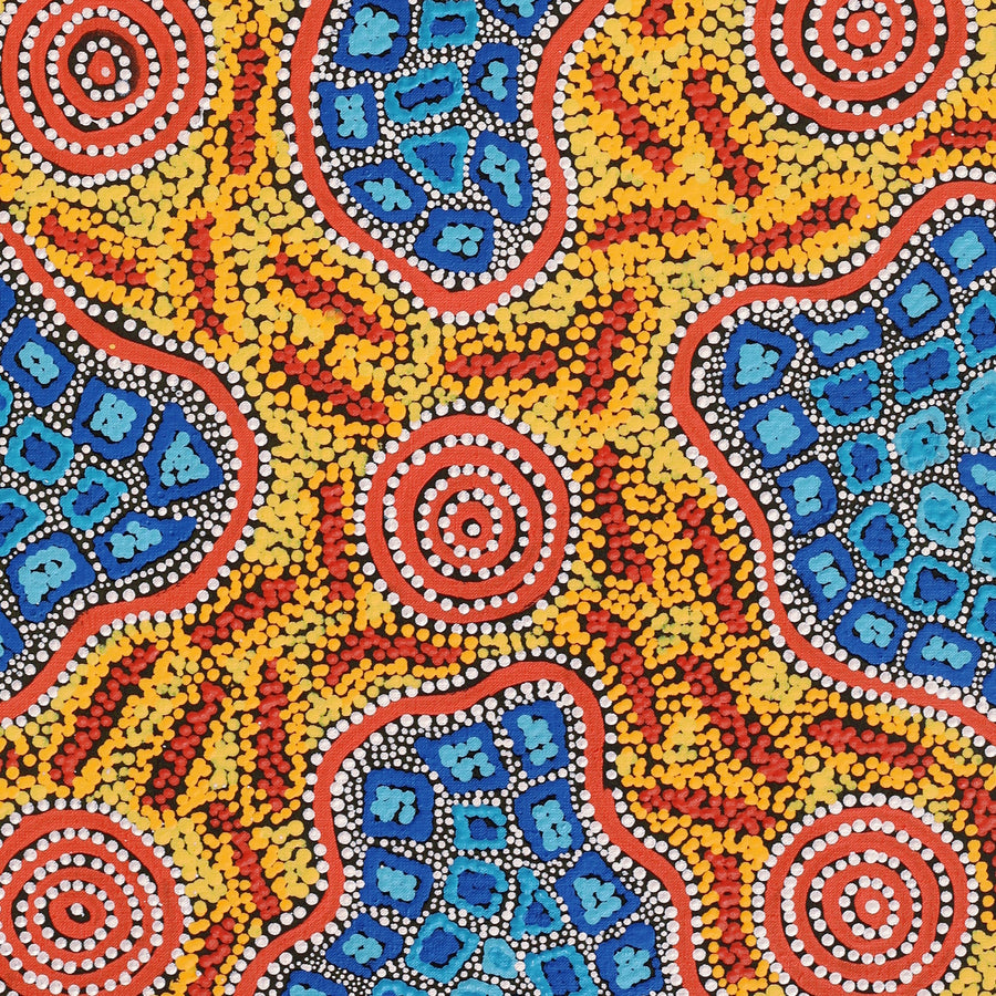 Aboriginal Artwork by Kirsty-Anne Napanangka Martin, Mina Mina Jukurrpa - Ngalyipi, 91x46cm