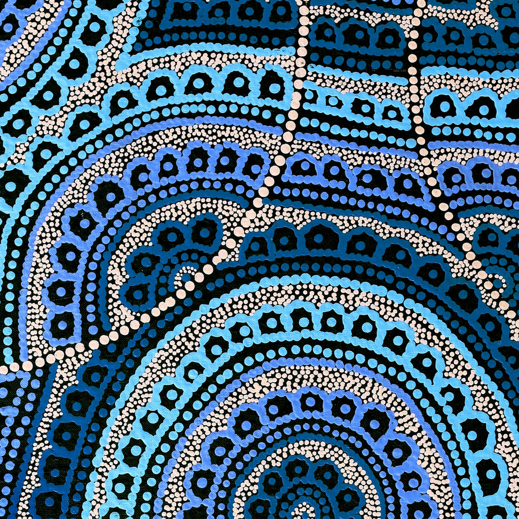 Aboriginal Artwork by Kirsty-Anne Napanangka Martin, Ngalyipi Jukurrpa (Snakevine Dreaming) - Mina Mina, 61x46cm