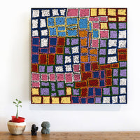 Aboriginal Artwork by Laketta Nampijinpa Turner, Pamapardu Jukurrpa - Warntungurru, 46x46cm