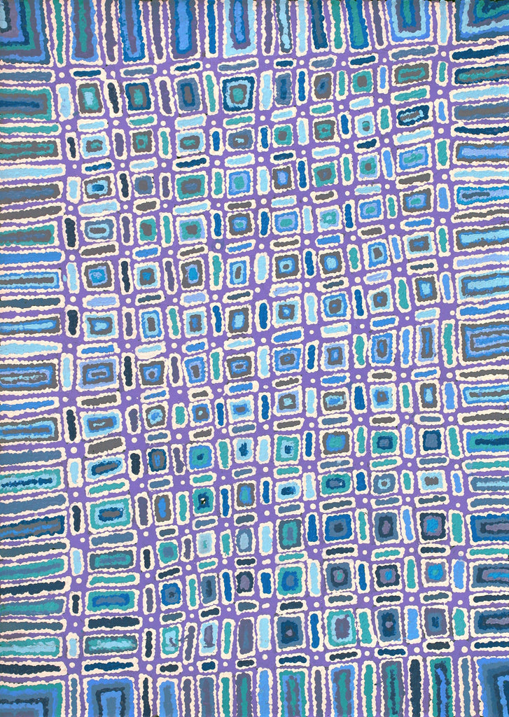 Aboriginal Artwork by Lynette Nangala Singleton, Ngapa Jukurrpa - Puyurru, 107x76cm