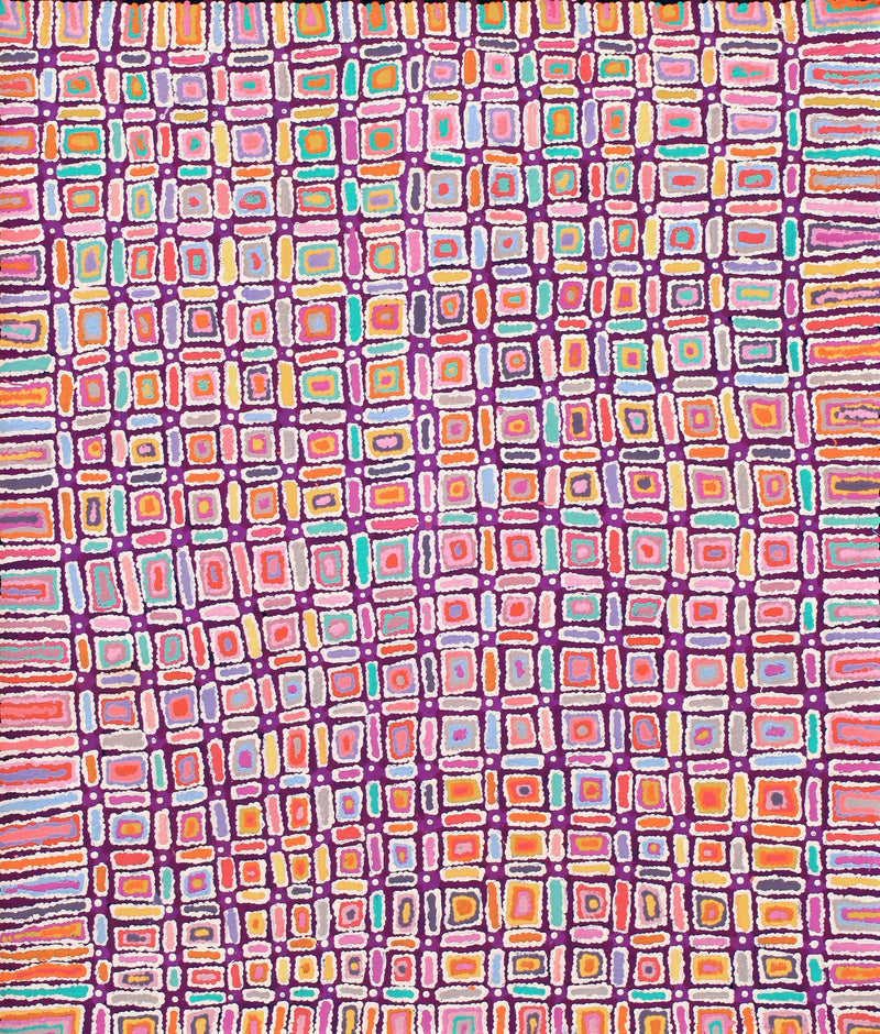 Aboriginal Artwork by Lynette Nangala Singleton, Ngapa Jukurrpa - Puyurru, 107x91cm